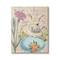 Stupell Industries Easter Bunny Spring Blue Egg Vintage Postal Script Canvas Wall Art